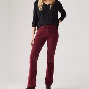 Levi's Women's High Rise 725 Burgundy Corduroy Bootcut Stretch Jeans 30